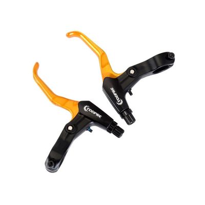 Bicycle Brake, Levers Handlebar Road Bike Handles Parts Universal Aluminum Alloy Bike Brake Lever Lightweight Replacement Cycling Accessories for Road Bike, Mountain Bike (Gold, 1 Pair)