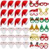 JaGely 36 Pcs Santa Hats Christmas Glasses Bulk Santa Claus Beard Mask Set Xmas Photo Booth Props Christmas Party Decorations for Adult Xmas Holiday Party Favors Supplies view 1