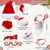 JaGely 36 Pcs Santa Hats Christmas Glasses Bulk Santa Claus Beard Mask Set Xmas Photo Booth Props Christmas Party Decorations for Adult Xmas Holiday Party Favors Supplies view 2