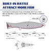 Saltwater Popper Style Fishing Lure - 5.5 inch Floating, Top Water, with Premium Thick Wire Hooks, Realistic 3D Eyes for Saltwater Fishing Striped Bass and Game Fish view 4