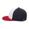 Pacific Headwear Perforated F3 Performance Flexfit Cap, White/Navy/Red, L/XL view 4