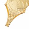 Lejafay Women's Retro 80s/90s Leotards High Cut Low Back Gymnastics Backless High Leg Cut Dance Wear Gold A XX-Large view 4