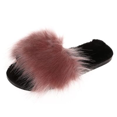 AnFeng Women Flat Slippers Sandals Slip on House Shoes Summer Beach Shoes Comfy Fuzzy Non-Slip Slippers (Pink, 7)