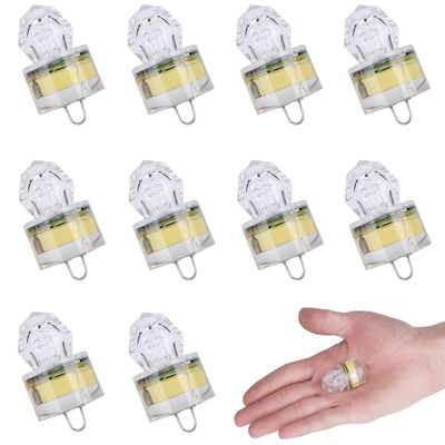 Rojuna 10 Pack Deep Drop LED Fishing Light, Colorful Flashing Strobe Underwater Attractants, Waterproof Diamond Lure for Saltwater Freshwater Tuna (Multi-color)