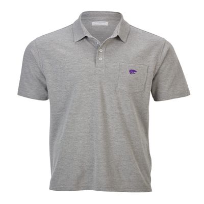 Boxercraft Men's Kansas State University Wildcats Pique Polo, Oxford Heather, L