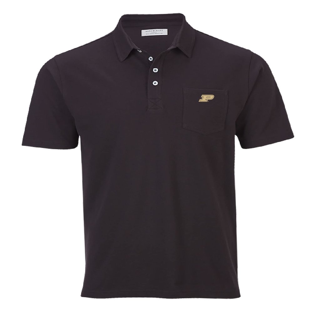 boxercraft Men's Purdue University Boilermakers Pique Polo, Black, L