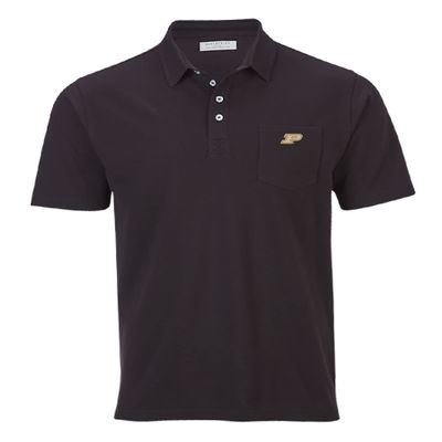 Boxercraft Men's Purdue University Boilermakers Pique Polo, Black, S