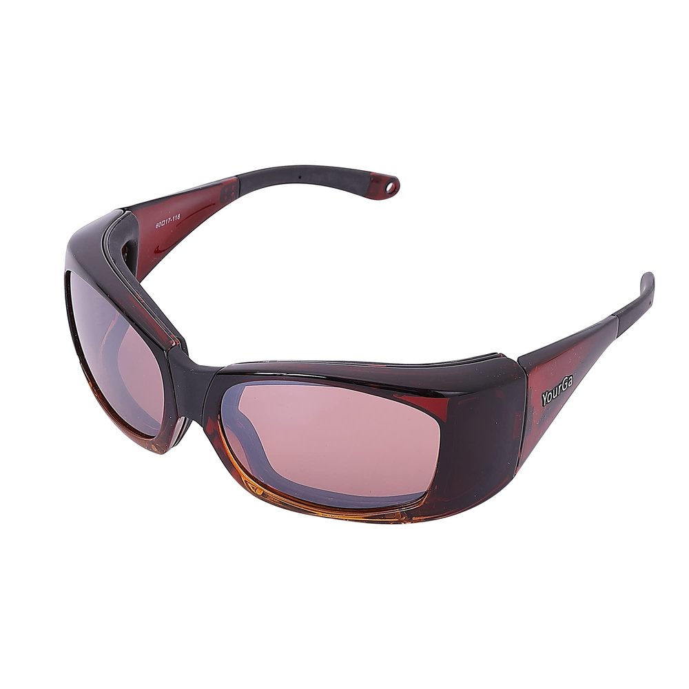 Yourga Dry Eyes Relief Eyeglasses, Rectangular Polarized Sunglasses, UV Protection, Moisture Chamber Glasses for Men/Women Outdoor (Sandalwood)