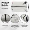 Golf Shoe Bag for Men & Women, PU Leather Travel Shoes Carrier Bag, Dustproof and Lightweight Outdoor Golf Accessories Storage for Sport Shoes, Socks, Tees & Balls(White) view 3