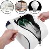 Golf Shoe Bag for Men & Women, PU Leather Travel Shoes Carrier Bag, Dustproof and Lightweight Outdoor Golf Accessories Storage for Sport Shoes, Socks, Tees & Balls(White) view 4