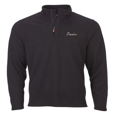 boxercraft Men's Purdue University Boilermakers Sullivan Quarter-Zip Pullover, Black, L