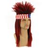 ATAYOU Red Mullet Wig with Headband, 80s Long Straight Punk Heavy Metal Retro Rocker Disco Wig view 1