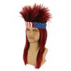 ATAYOU Red Mullet Wig with Headband, 80s Long Straight Punk Heavy Metal Retro Rocker Disco Wig view 3