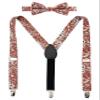 BELLUNO Boys' Floral Suspenders and Bow Tie Set, Pre-Tied Cotton Bowtie for Kids from Toddlers to Teens view 1