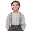 BELLUNO Boys' Floral Suspenders and Bow Tie Set, Pre-Tied Cotton Bowtie for Kids from Toddlers to Teens view 2