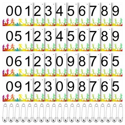 XunYee Running Bib Competitor Numbers with Safety Pins for Marathon Sports Competition Event Race Bibs Tear Proof Waterproof Paper Tag for Track and Field, 6 x 7.5 Inch(200 Pcs,1-200 Number)