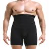SHIONF Men Tummy Control Shorts High Waist Underwear Slimming Shapewear Body Shaper Leg Boxer Briefs (Black, Large) view 1
