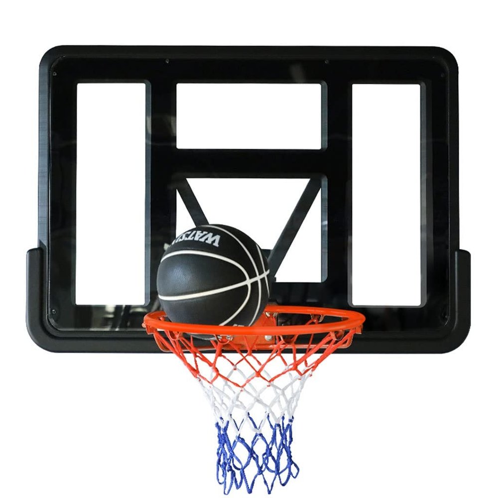 Basketball Rim Wall Mounted Indoor Outdoor Basketball Hoop, Adult Kids PVC Backboard and All Steel Rustproof Frame, 110x50cm (Size : 110X75CM)