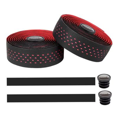 Bike Handlebar Tape, 2Pack Bicycle Handle Bar Tapes, Adhesive Road Cycling Bicycle Handle Bar, Wrap Wraps Belts Watertight Shock Absorption for MTB Riding Damping Accessories (Red)