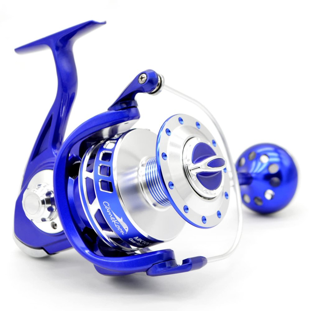 CAMEKOON Fishing Reel, Carbon Fiber 55LB Powerful Drag, Spinning Reel with Rigid Aluminum Frame and Rotor, 7+1 Stainless Steel Ball Bearings for Freshwater or Saltwater, Screw-in Handle