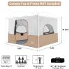 KAMPKEEPER Camping Inner Tent for Pop Up Canopy, Converts 10'x10' Straight Leg Canopy into Camping TentFully Vented Roof(Top & Frame NOT Included), Khaki view 3