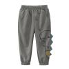 Baby Boys Cotton Pull On Sweat Pants Dinosaur Elastic Basic Long Pants Joggers Toddler Kids Youth (Grey, 6-7 Years) view 1