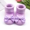 Children Kids Socks Soft Bottom Toddler Shoes Socks Bowkot Princess Socks Floor Baby Girl Socks 0-24 (Purple, 6 Months) view 3