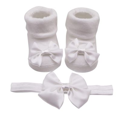 Children Kids Socks Soft Bottom Toddler Shoes Socks Bowkot Princess Socks Floor Baby Girl Socks 0-24 (White, 0 Months)
