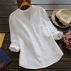Long Sleeve Shirts for Women Casual Button Down T Shirt Solid Color Blouse Loose Tunic Tops view 2