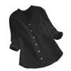 Long Sleeve Shirts for Women Casual Button Down T Shirt Solid Color Blouse Loose Tunic Tops Black, X-Large view 1