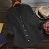 Long Sleeve Shirts for Women Casual Button Down T Shirt Solid Color Blouse Loose Tunic Tops Black, X-Large view 2