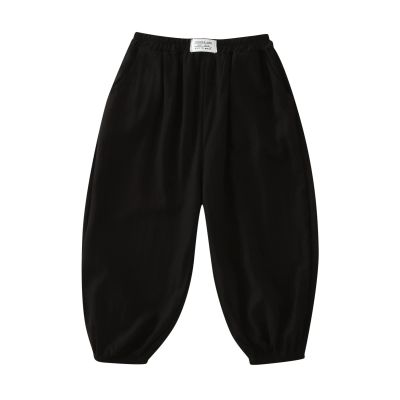Toddler Kids Baby Girls Boys Cotton Pull On Solid Elastic Basic Harem Long Pants Bloomers Track Pants (Black, 5-6 Years)