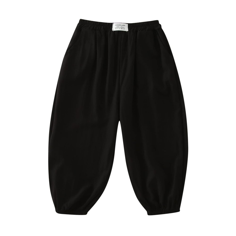 Toddler Kids Baby Girls Boys Cotton Pull On Solid Elastic Basic Harem Long Pants Bloomers Track Pants (Black, 5-6 Years)