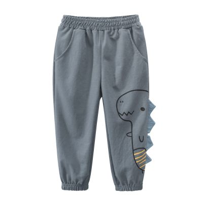 Baby Boys Cotton Pull On Sweat Pants Dinosaur Elastic Basic Long Pants Joggers Toddler Kids Youth (Blue, 4-5 Years)