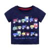Toddler Kids Girls Boys Car Cartoon 3D Prints Loose Tops Soft Short Sleeve T Long Sleeve Shirt (Dark Blue, 4-5 Years) view 1