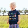 Toddler Kids Girls Boys Car Cartoon 3D Prints Loose Tops Soft Short Sleeve T Long Sleeve Shirt (Dark Blue, 4-5 Years) view 2