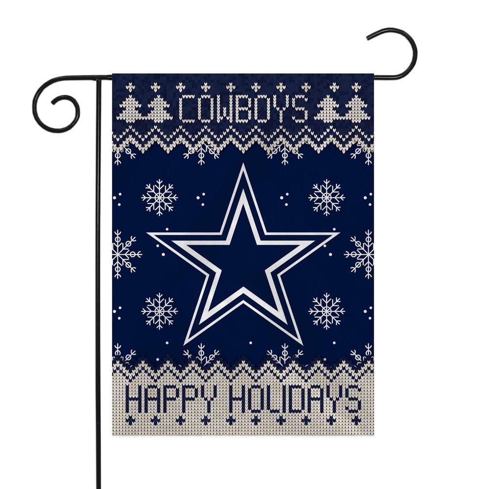 NFL Rico Industries Dallas Cowboys Winter/Snowflake 13" x 18" Double Sided Garden Flag