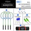 Badminton Set for Backyard, Portable Badminton Net with Tension Adjuster, Badminton Racket Set of 4, 3 Nylon Shuttlecocks, Boundary Line and Carry Bag for Backyard Beach Family Games view 2