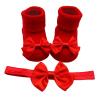 Children Kids Socks Soft Bottom Toddler Shoes Socks Bowkot Princess Socks Floor Baby Girl Socks 0-24 (Red, 6 Months) view 1