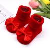 Children Kids Socks Soft Bottom Toddler Shoes Socks Bowkot Princess Socks Floor Baby Girl Socks 0-24 (Red, 6 Months) view 4