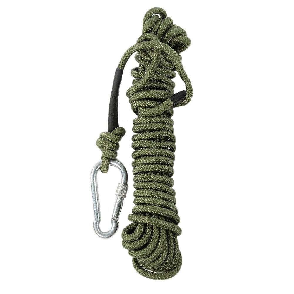 EVTSCAN 32ft Outdoor Climbing Rope, 8mm Diameter High Strength Braided Polyester Static Rope for Rock Climbing, Mountaineering, Caving, Rescue, Escaping, Camping, Hammock and Swinging