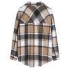 ZAFUL Women's Plaid Long Sleeve Shirt Button Down Wool Blend Thin Jacket Casual Blouse Tops with Pocket view 2