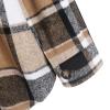 ZAFUL Women's Plaid Long Sleeve Shirt Button Down Wool Blend Thin Jacket Casual Blouse Tops with Pocket view 3