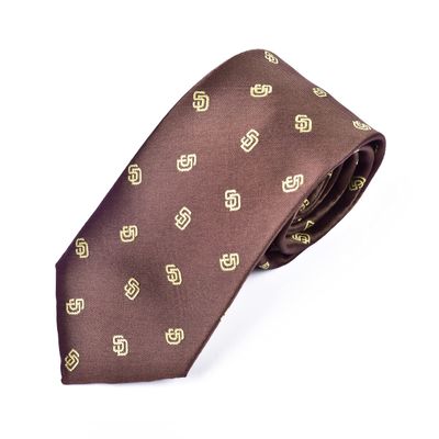 Maker V Brown & Gold Necktie - San Diego Necktie, San Diego gift for men - San Diego tie