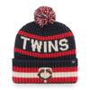 '47 MLB Unisex-Adult Primary Logo Bering Cuffed Knit Pom Beanie Hat (Minnesota Twins) Navy,One Size view 1
