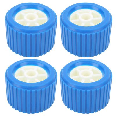 Akozon Ribbed Wobble Roller, 4PCS Wobble Roller 108x75x19mm Boat Trailer Roller Blue Bow Roller For Boat Yacht Trailer Guides Rollers