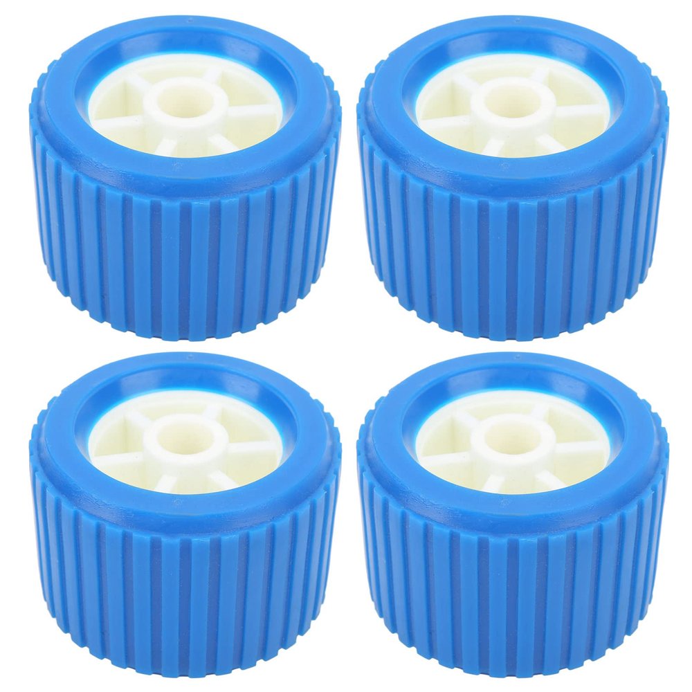 Akozon Ribbed Wobble Roller, 4PCS Wobble Roller 108x75x19mm Boat Trailer Roller Blue Bow Roller For Boat Yacht Trailer Guides Rollers