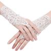 LeJulyeekay Women Floral Lace Gloves for Wedding Party Evening Fingerless Gloves (W2-white) view 1