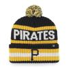 47 MLB Unisex-Adult Primary Logo Bering Cuffed Knit Pom Beanie Hat (Pittsburgh Pirates) Black, One Size view 1