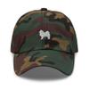 American Eskimo Dog hat, Embroidered Unisex Baseball hat, American Eskimo Dog mom dad hat, American Eskimo Gifts. Green Camo view 1